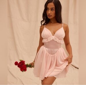 NWOT House of Cb pink Amaris mini corset dress